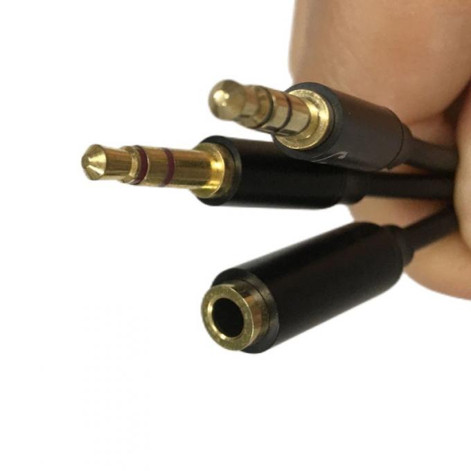 Y 스플리터 케이블 와이어 해운스 오디오 케이블 헤드셋 3.5mm 2 남성 마이크 케이블 3