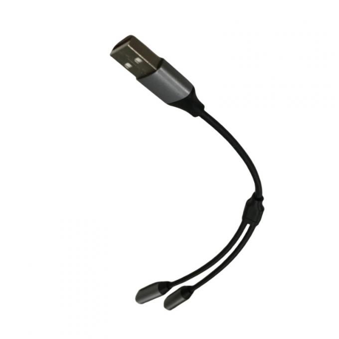 OEM 전자 와이어 허리 하나 USB 두 3.5mm 헤드폰 잭 어댑터 0