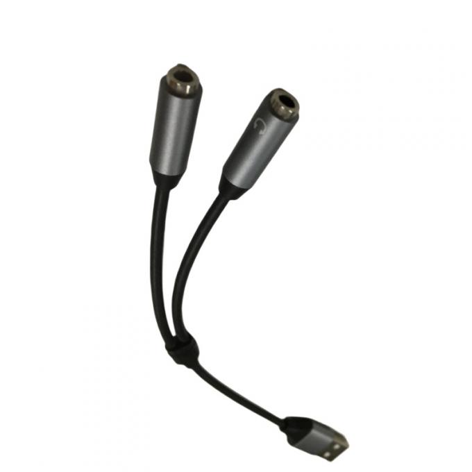 OEM 전자 와이어 허리 하나 USB 두 3.5mm 헤드폰 잭 어댑터 1
