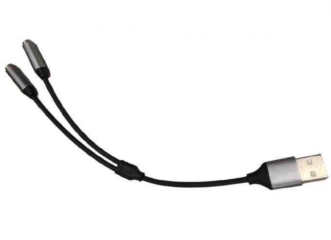 OEM 전자 와이어 허리 하나 USB 두 3.5mm 헤드폰 잭 어댑터 2