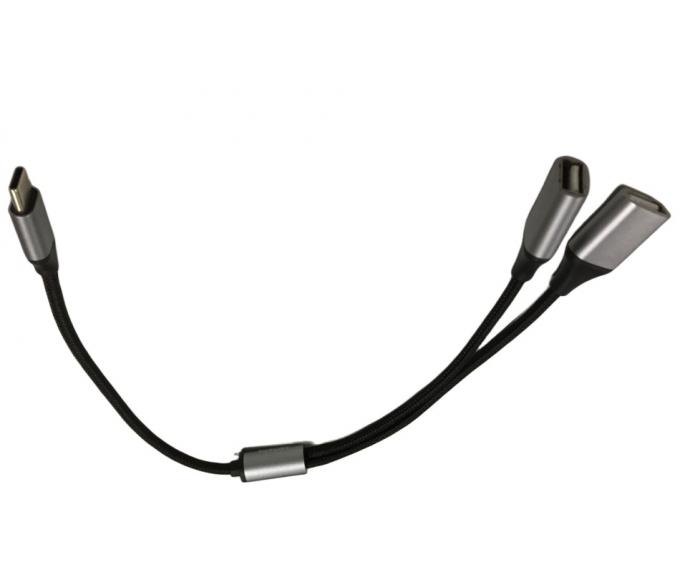 OEM 전자 와이어 허리 하나 USB 두 3.5mm 헤드폰 잭 어댑터 4